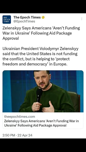 Ukraine President Zelenskyy Says US Not Funding War But Freedom And Democracy