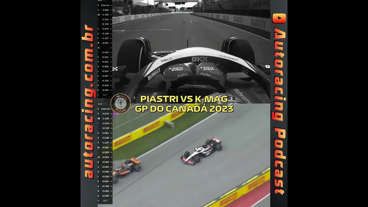 OSCAR PIASTRI vs KEVIN MAGNUSSEON NA CORRIDA DO GP DO CANADÁ DA F1 2023 #shorts