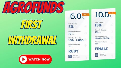 Agrofunds First Withdrawal 🤔 🤔 🤔