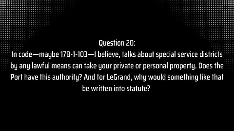 Special Districts: Question 20 - Does the Port, or Special Districts Have This Authority?