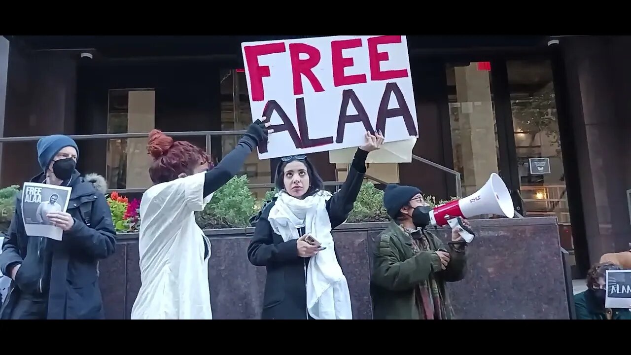 The NYC Urgent Action for the Freedom of Alaa at British Consulate 11/9/22 hosted by @WOLPalestine