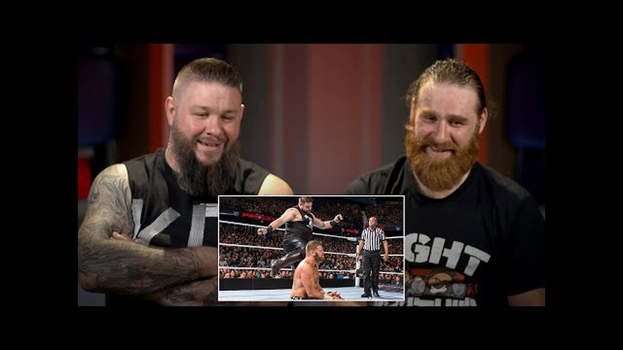 Kevin Owens & Sami zayn watch their WWE playback