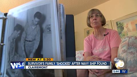 Survivor's family "shocked" after Navy ship found