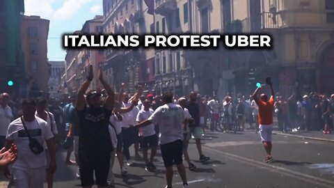 Italians protest against Uber