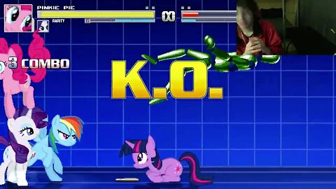 My Little Pony Characters (Twilight Sparkle, Rainbow Dash, And Rarity) VS Blockhead In A Battle