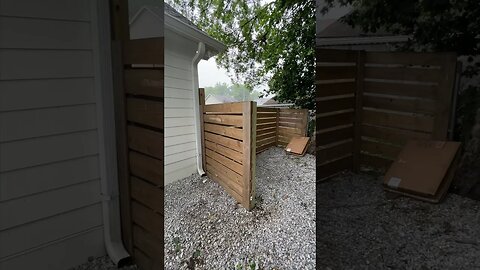 Re-purposed gate - privacy fence for trash area #diy #shorts #construction