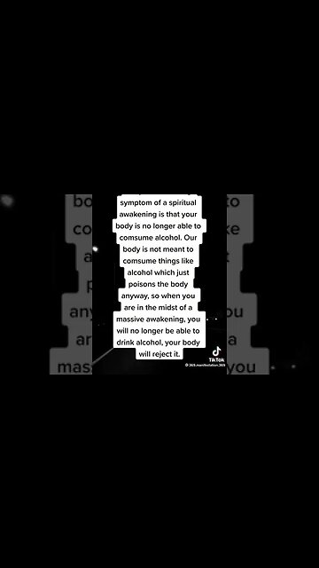 True Awakening rejects alcohol in your body. ❤️