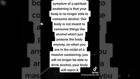 True Awakening rejects alcohol in your body. ❤️