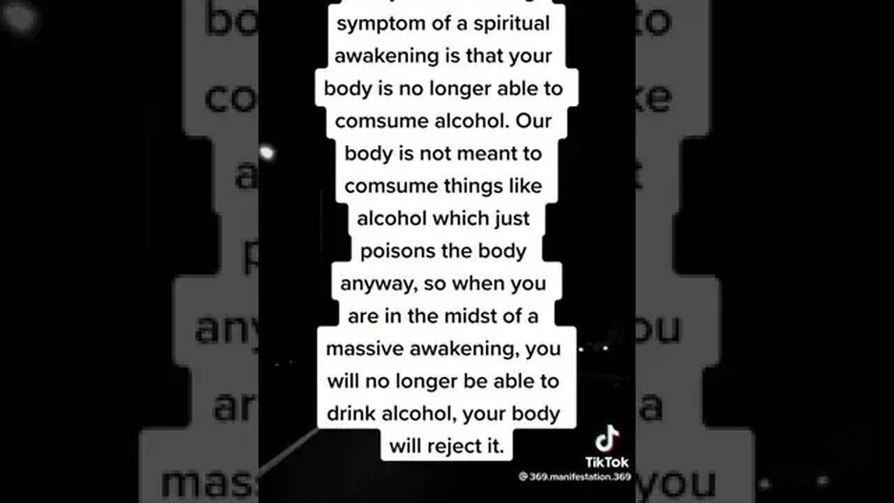 True Awakening rejects alcohol in your body. ❤️