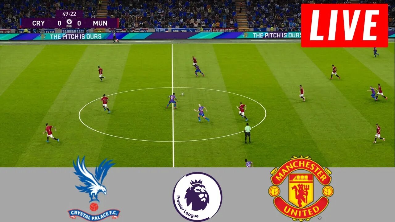 🔴Crystal Palace vs Manchester United LIVE - Premier League 2023 - Match LIVE Now Today [PES 2021]