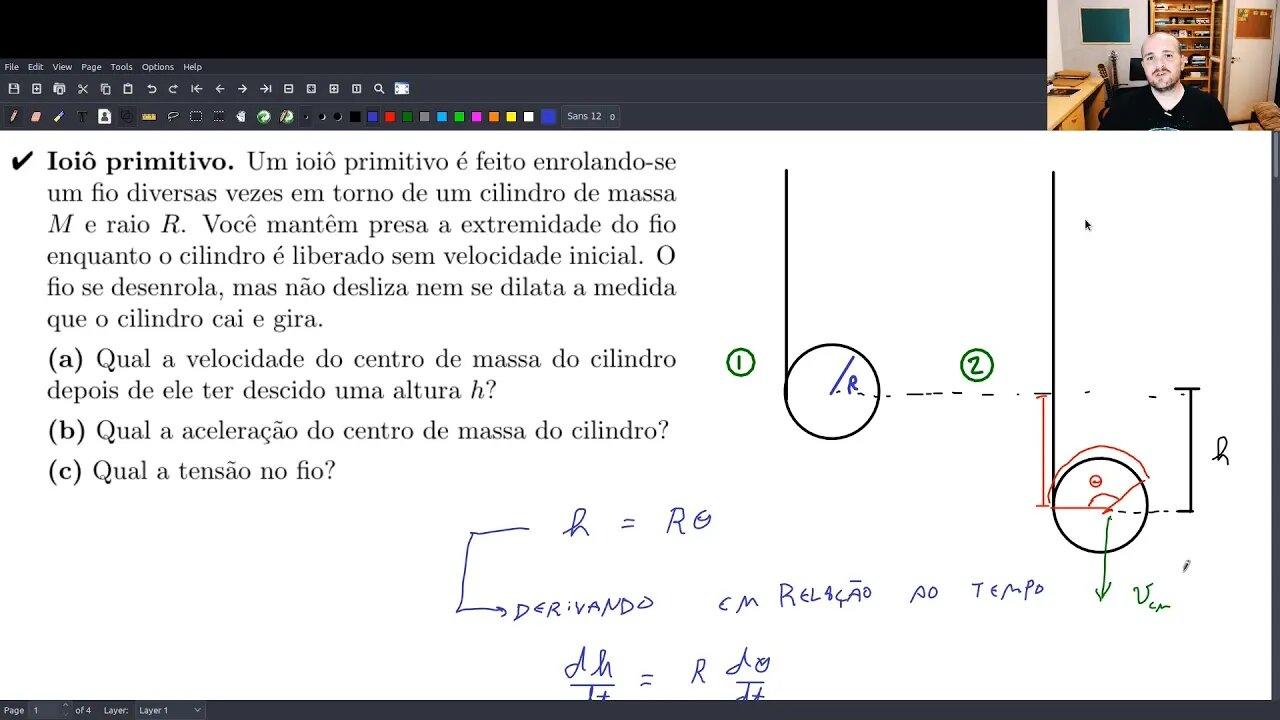 A Física de um ioiô primitivo [Problema resolvido]