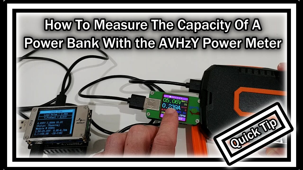 How To Measure The Capacity Of A Power Bank With the AVHzY (CT-3 + SM-LD-00) Power Meter?