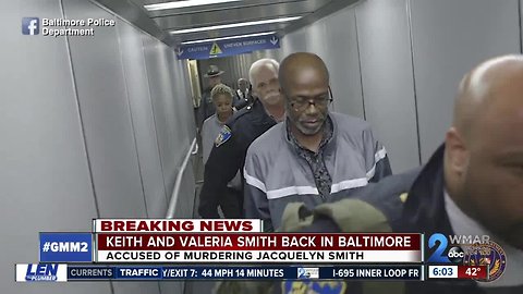 Keith and Valeria Smith are back in Baltimore, two accused of killing Jacquelyn Smith