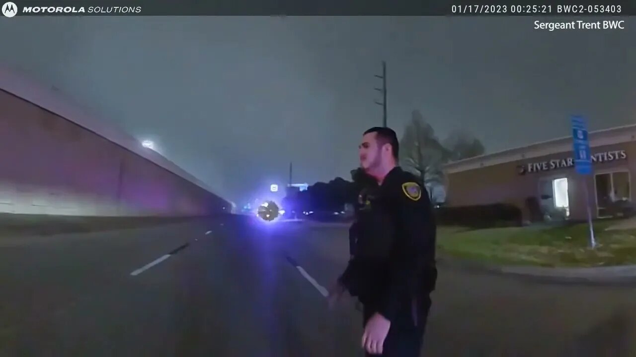 Houston Police Cruiser vs Pedestiran on Southwest Freeway on Jan 17 2023