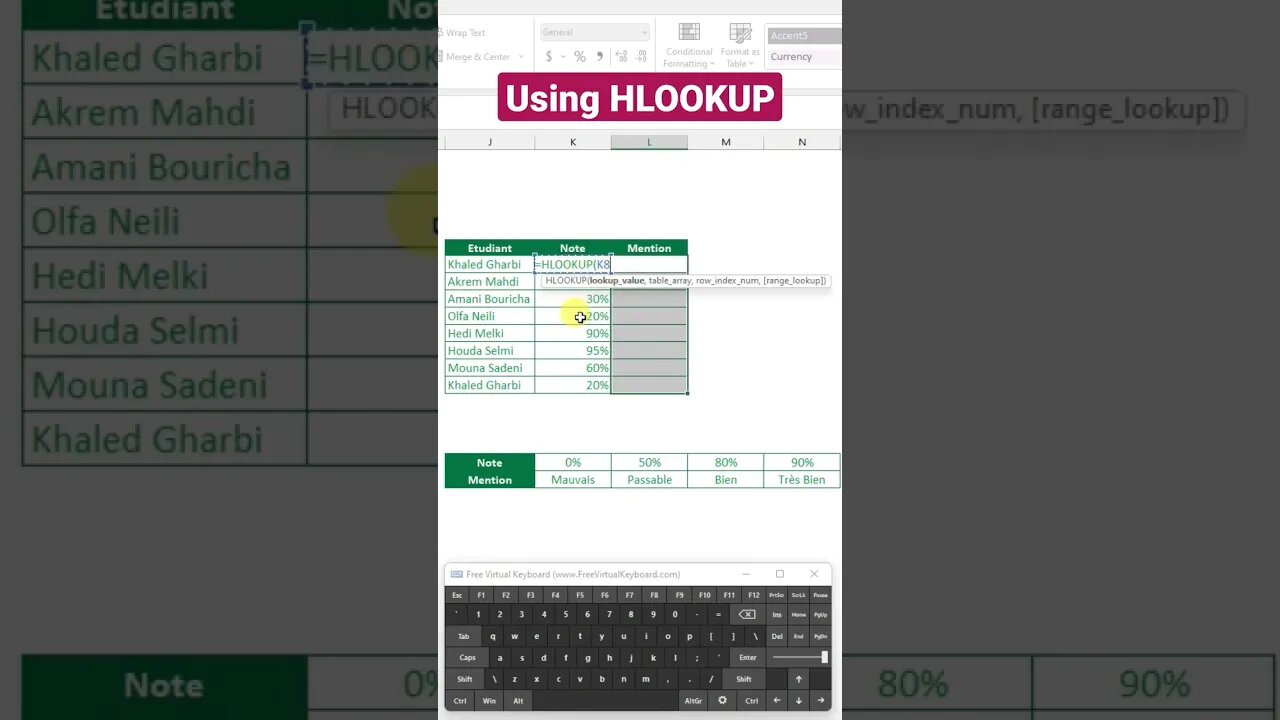 How to use HLOOKUP in Excel #excel #microsoft #اكسل #microsoftexcel #office #data #datascience