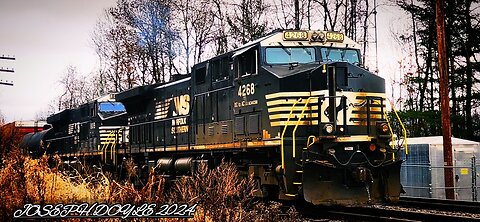 NS 30T departs the siding in Afton ny with 2 GE'S