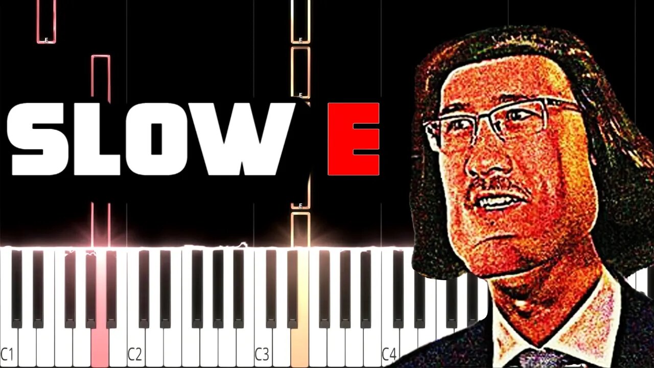 SLOW E (Beginner Super Easy Piano Tutorial)
