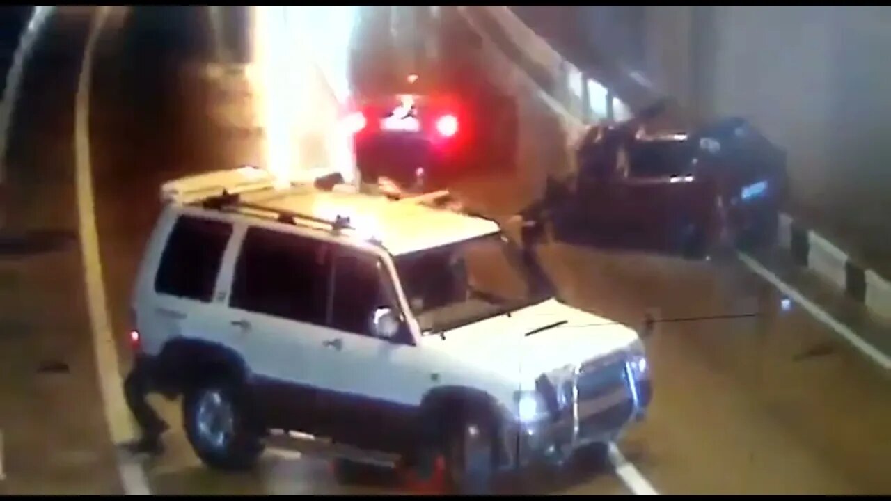 Mass traffic accident in a tunnel on the Adler - Krasnaya Polyana highway