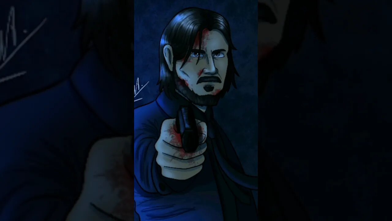 Desenhando o JOHN WICK #arte #drawing #digitalart #johnwick #action #movie #keanureeves #fps #art