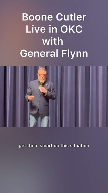 Boone Cutler, live in OKC with General Flynn, teaches the audience about 5th generation warfare.