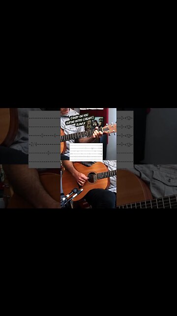 The epic intro to crazy on you, slowly with tabs #shorts #guitarlesson