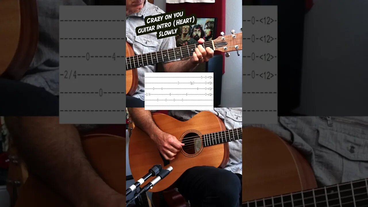 The epic intro to crazy on you, slowly with tabs #shorts #guitarlesson