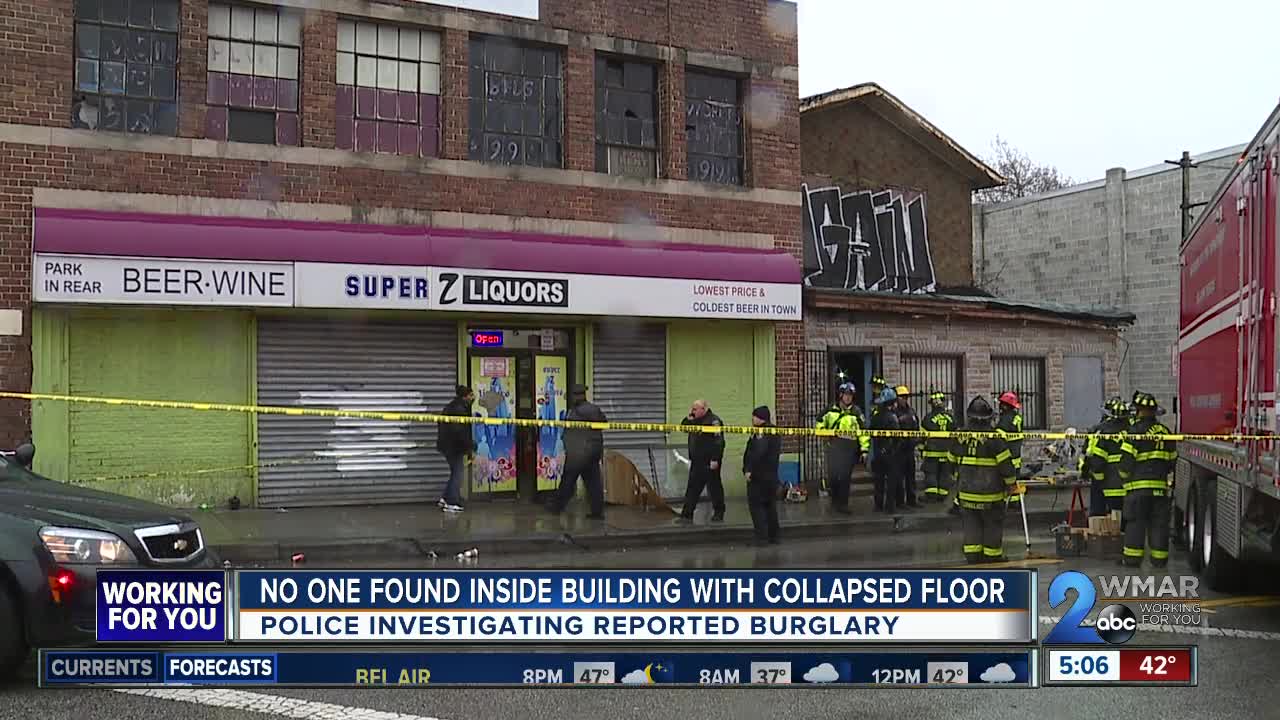 No one found inside building with collapsed floor