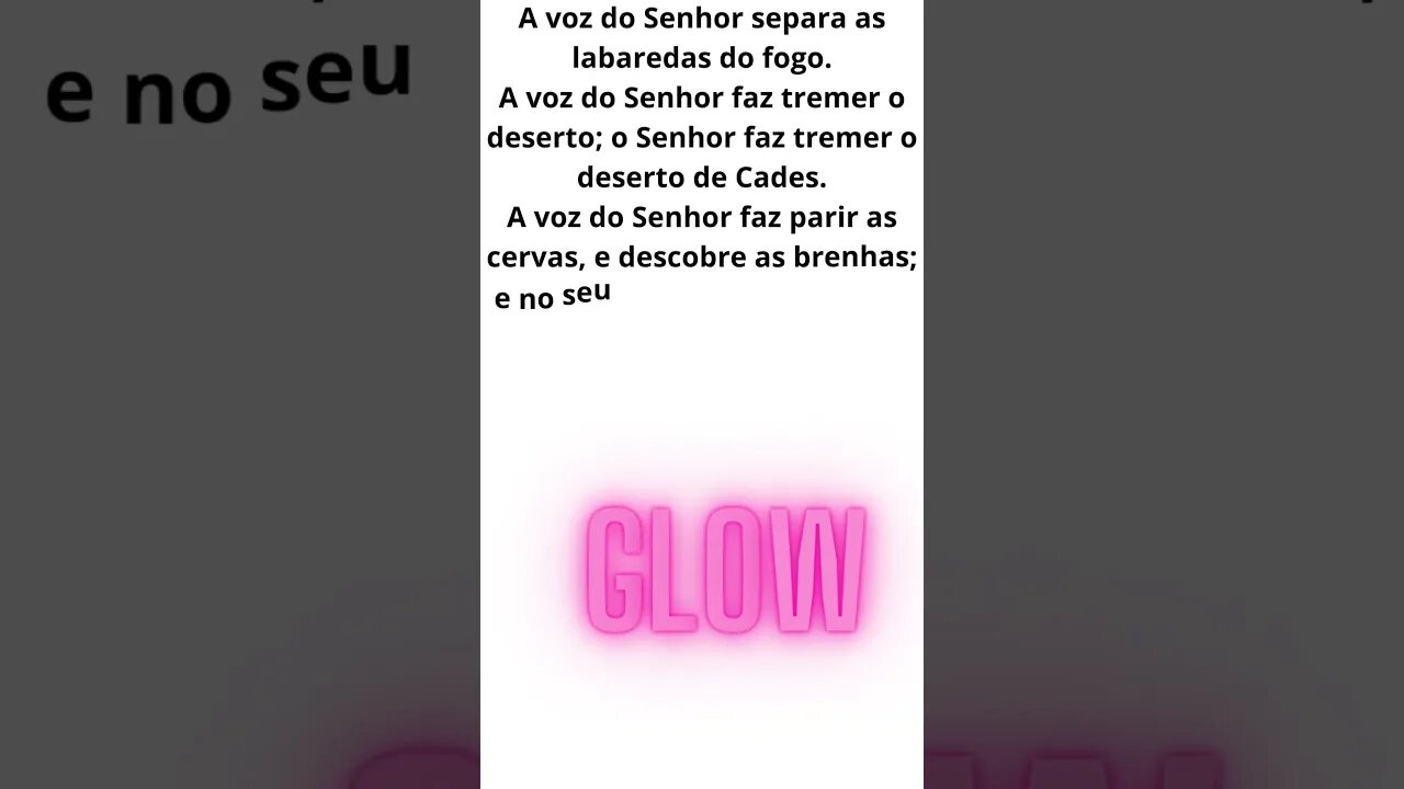salmo 29 Dai ao SENHOR, ó filhos dos poderosos, dai ao SENHOR glória e força #shorts