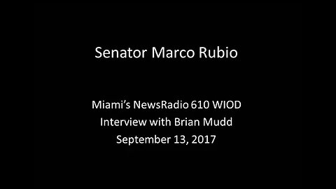 Rubio discusses Irma recovery with Miami WIOD's Brian Mudd