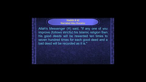 English Hadith Series - Hadith No 42 - Sahih Bukhari #shorts