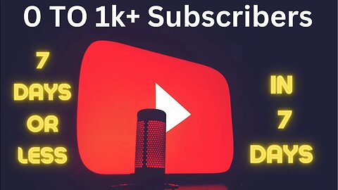 MUST WATCH!! 0-1K Subscribers on YouTube in ONLY 7 Days (How To Grow FAST on YouTube in 2023)