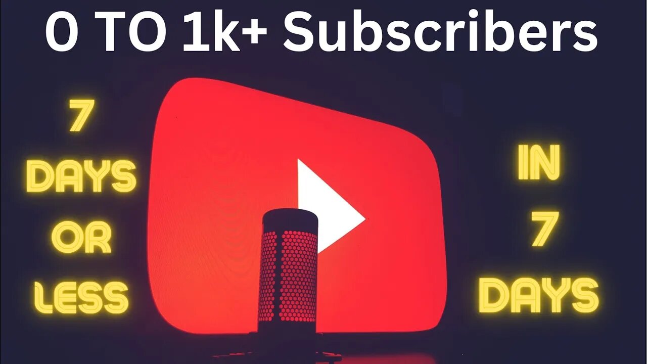 MUST WATCH!! 0-1K Subscribers on YouTube in ONLY 7 Days (How To Grow FAST on YouTube in 2023)