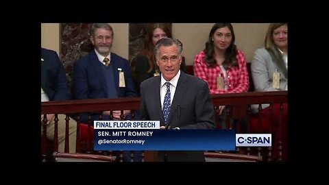 MITT ROMNEY'S FULL FAREWELL SPEECH TO CONGRESS - GLAD TO SEE HIM GO, HE'LL NO LONGER BE IN THE WAY!