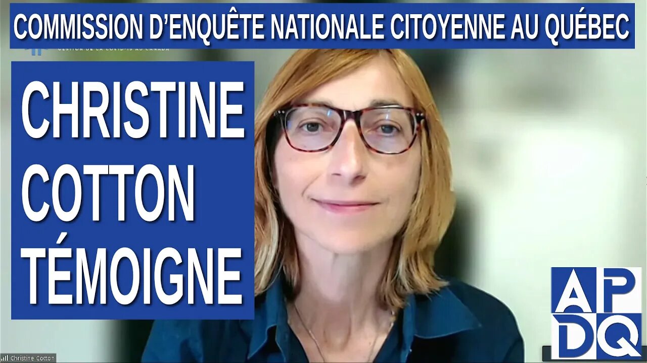 CeNC - Commission d’enquête nationale citoyenne - bio-statisticienne Christine Cotton témoigne