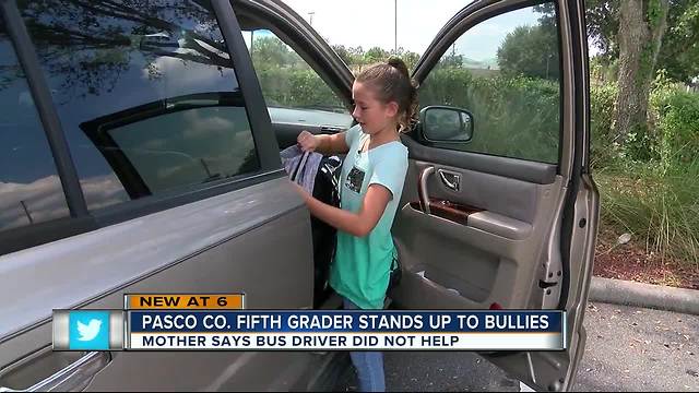 Florida 5th grader stands up to school bus bullies