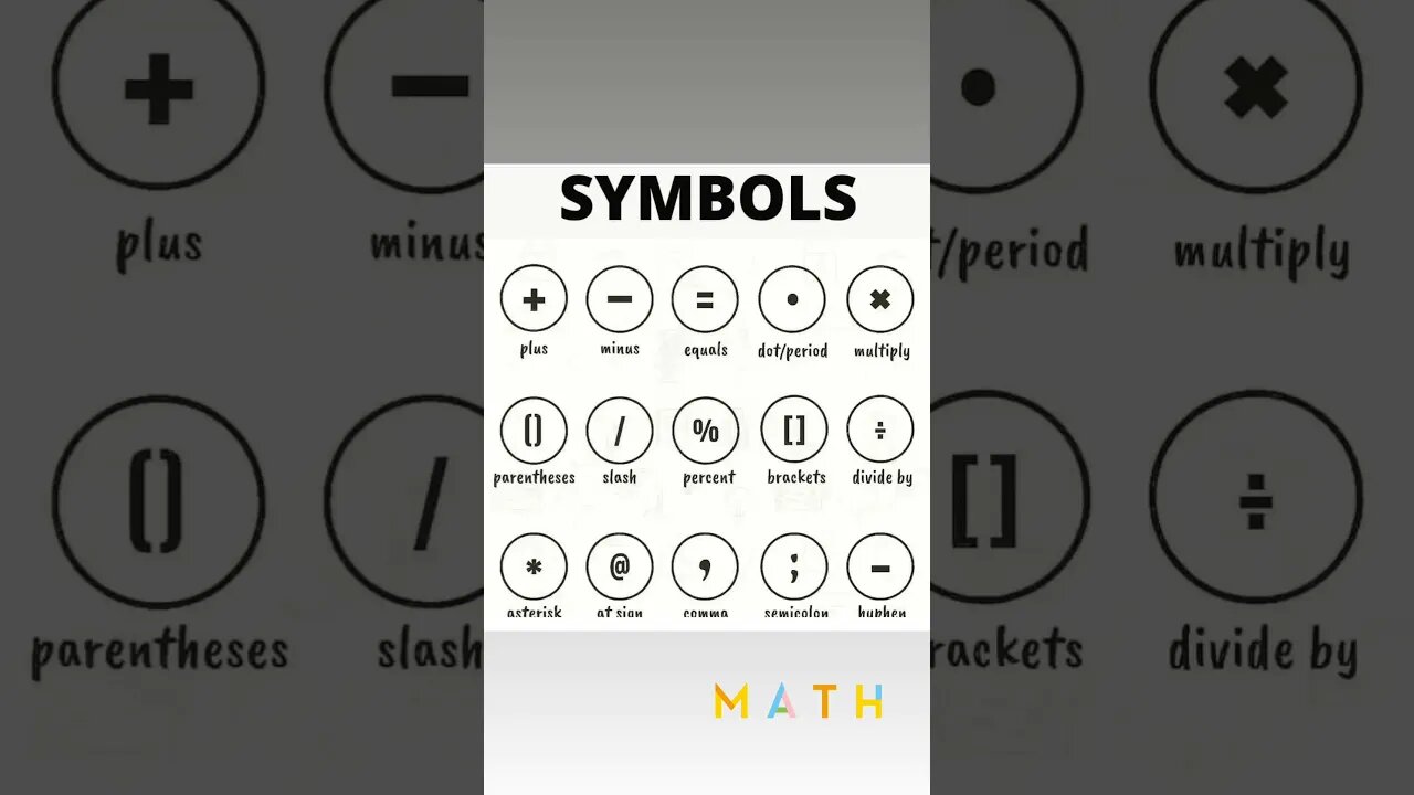 symbol math in english