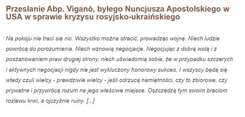 Skrót - słowo o tym co pisze apb Vigano. Odsyłam do jego listu