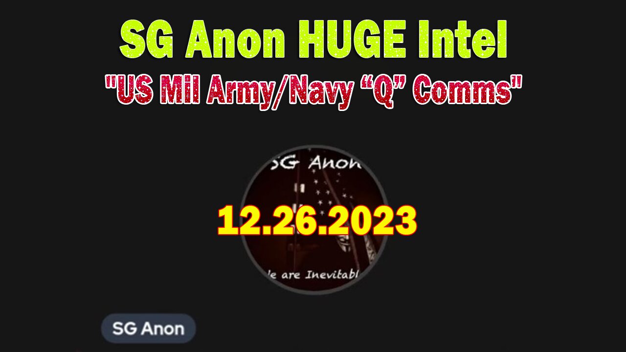 SG Anon HUGE Intel: "US Military "Q" Comms To The We The People Civilian Populations Of The World"