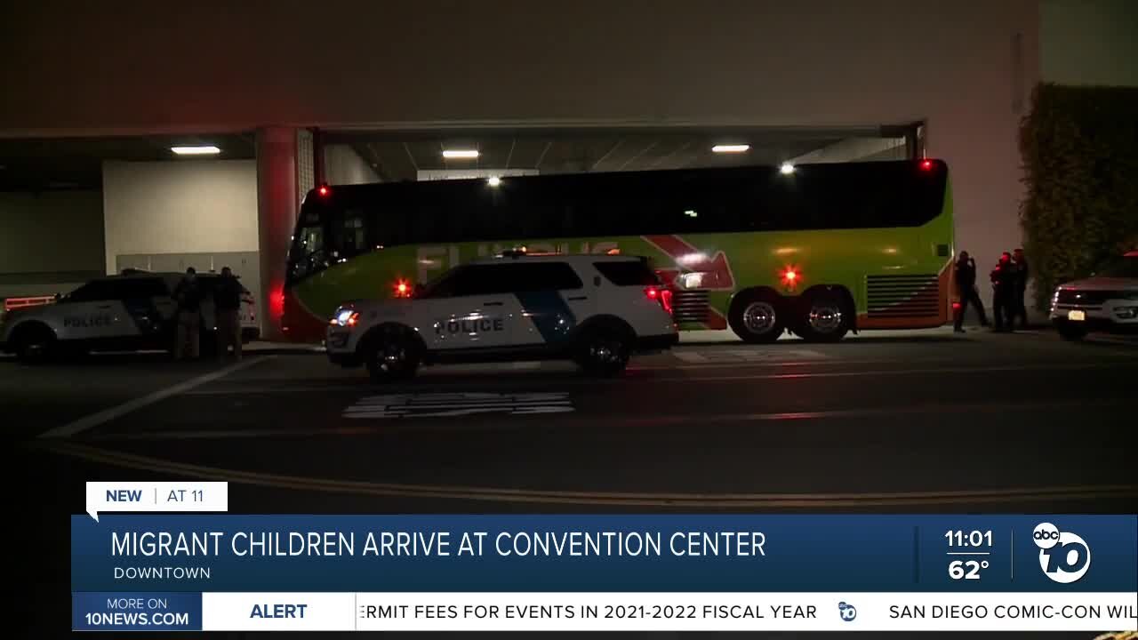 Migrant girls arrive at Convention Center