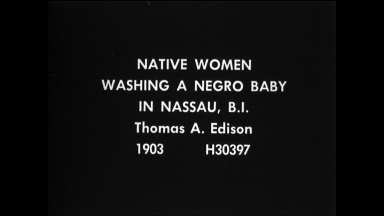 Native Woman Washing A Baby in Nassau (1903 Original Black & White Film)