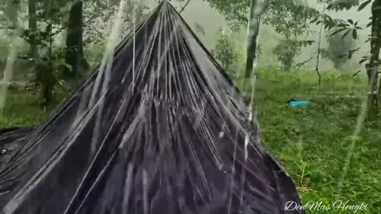 SOLO $ CAMPING $ HEAVY $ RAIN $ $ NON $ STOP $ RAIN $ $ FLOOD $ BEHIND $ THE $ SHELTER ASMR