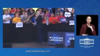 Biden gets lost on stage mumbles about rededudenedefet