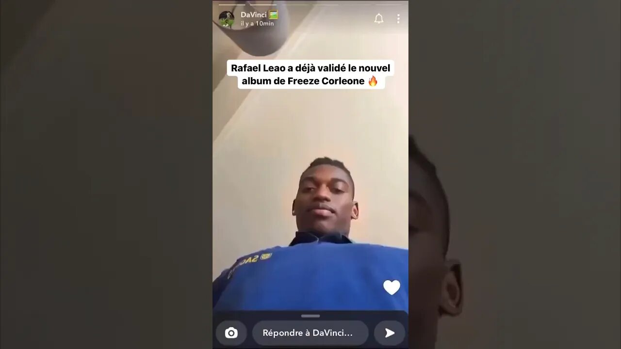 LE FOOTBALLEUR RAFAEL LEAO VALIDE FREEZE CORLEONE 🤯🔥 #rap #rapfrançais #exclu #youtube #album