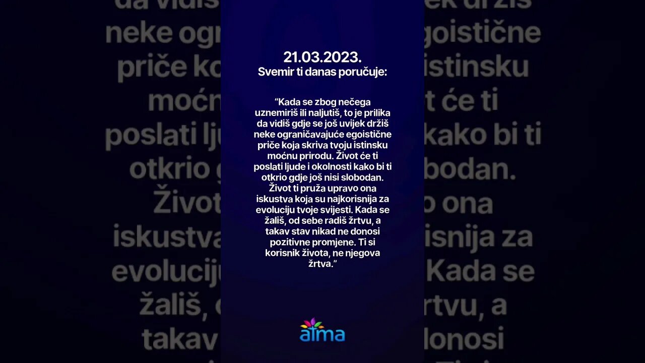 Poruka Svemira 21.03.2023. 💙