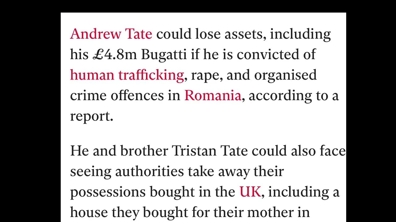 Updates on Andrew tates buggati