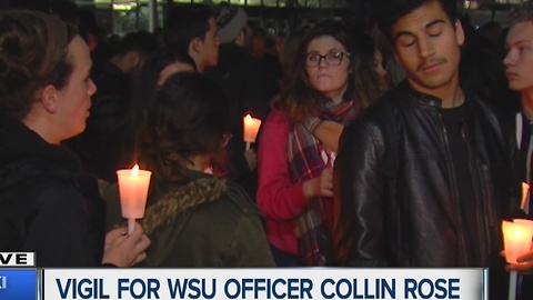 Vigil held for Wayne State University police officer Collin Rose