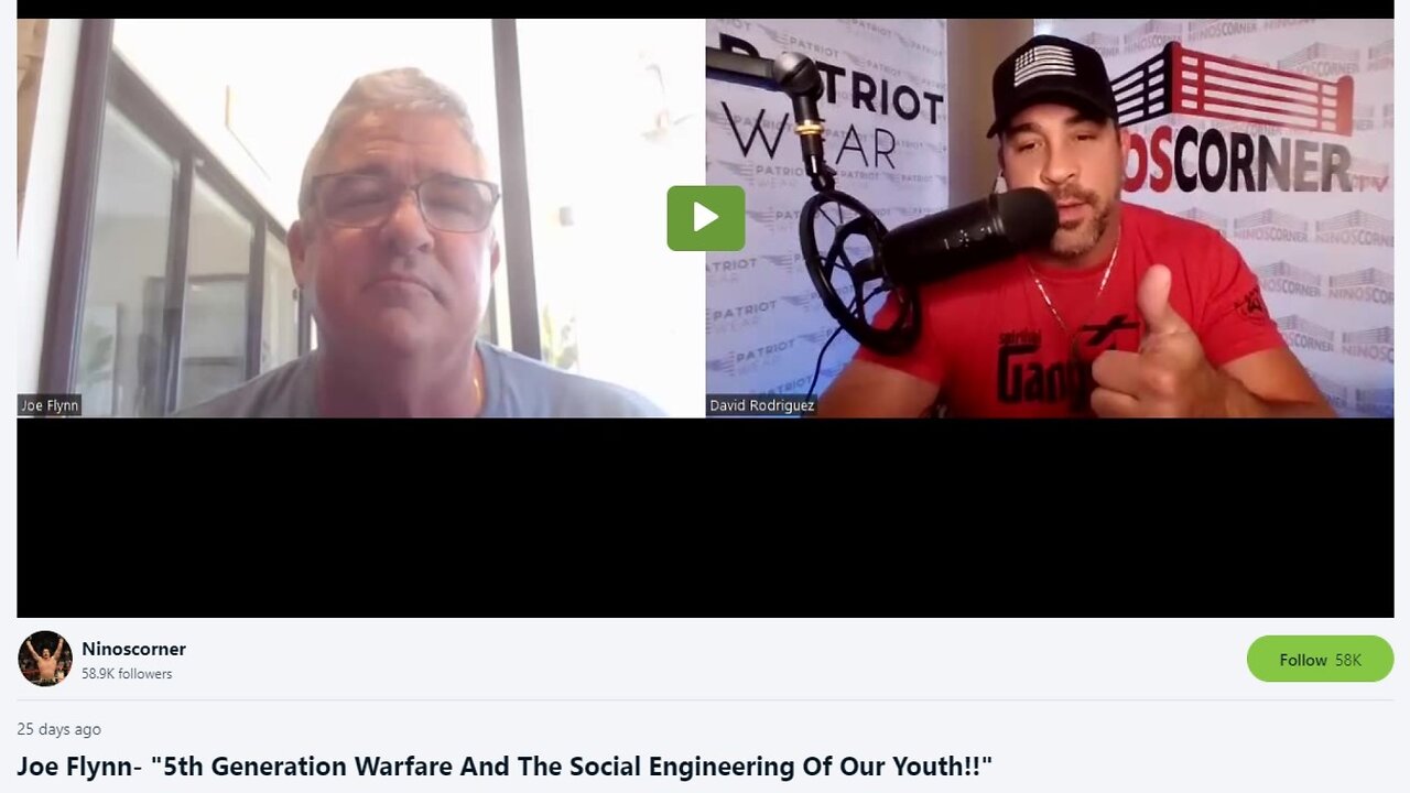 WATCH: Joe Flynn- "5th Generation Warfare And The Social Engineering Of Our Youth!!"