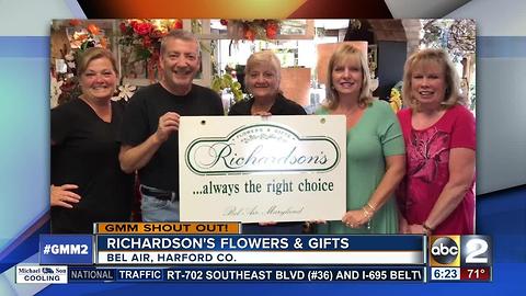 Richardson's Flowers and Gifts says Good Morning Maryland