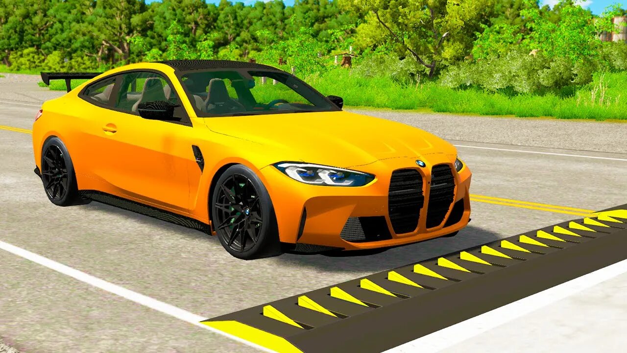 BMW M4 vs Spikes – BeamNG.Drive