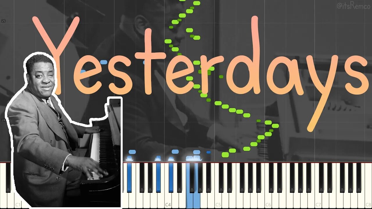 Art Tatum - Yesterdays 1954 Live (Superfast Stride Piano Synthesia) 100% ACCURATE